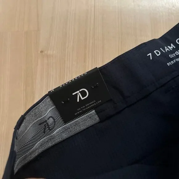 7 Diamonds Oxygenate 7" Short Men Size 31 Navy Golf Stretch NWT
